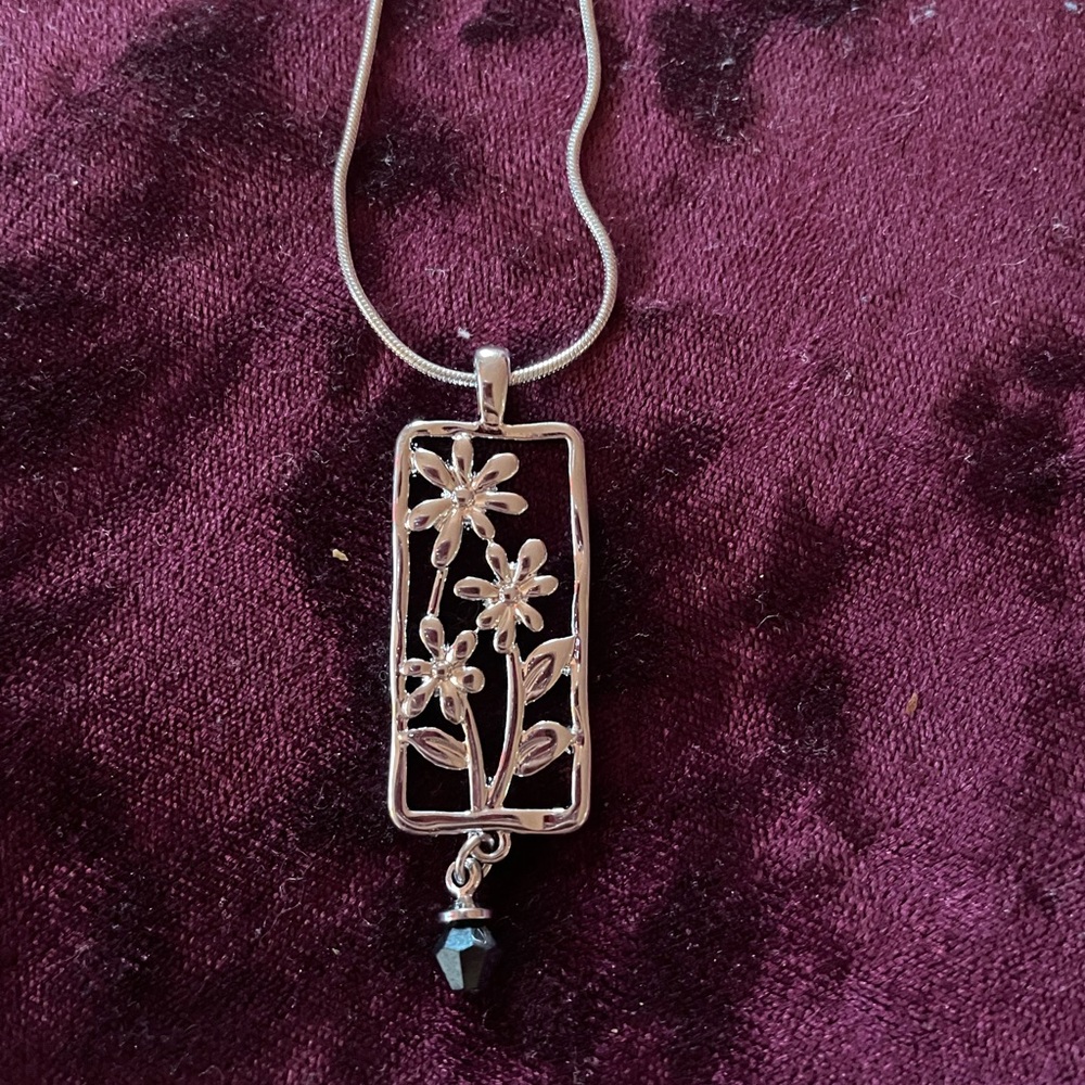 Calvin Klein Silver Flower Necklace